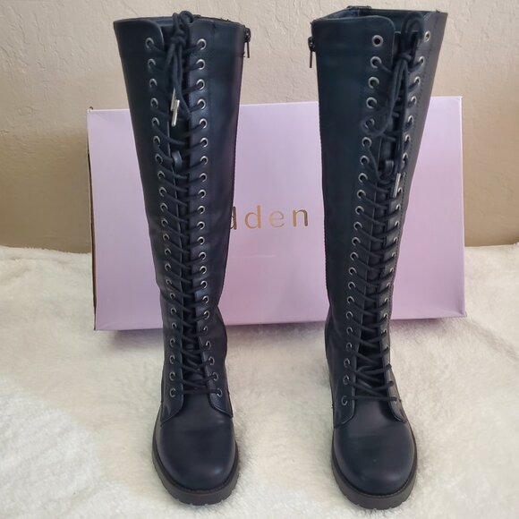 MADDEN GIRL LACE UP MOTO STYLE BOOTS - Picture 4 of 15